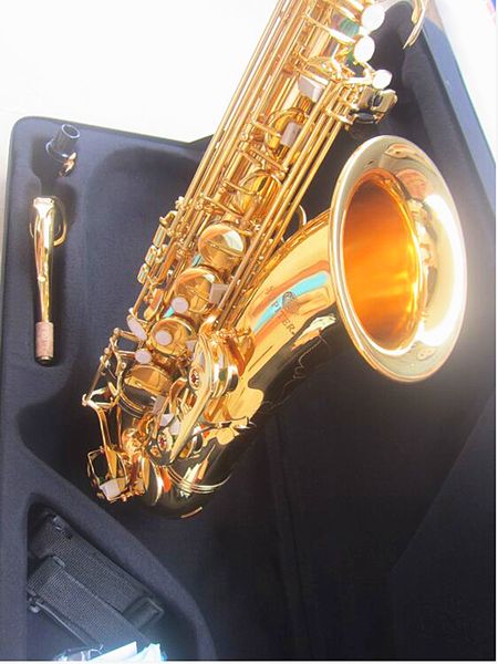 

selling jupiter bb tenor saxophone gold lacquer yellow brass musical instrument professional sax with case accessories