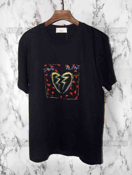 designer luxury summer ysls classic heart broken letter color block printed slp t shirt fashion mens and womens couples loose crew neck tee, White;black
designer luxury summer ysls classic heart broken letter color block printed slp t shirt fashion mens and womens couples loose crew neck tee, White;black