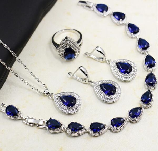 blue crystal chains three piece diamond necklace pendants jewelry chains bride necklace, ring 6.7.8.9., Silver
blue crystal chains three piece diamond necklace pendants jewelry chains bride necklace, ring 6.7.8.9., Silver