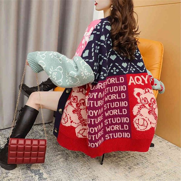 women's polos sweater coat women's loose and lazy style color matching knitted cardigan, autumn winter outer fashion ymbc, White
women's polos sweater coat women's loose and lazy style color matching knitted cardigan, autumn winter outer fashion ymbc, White