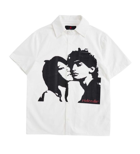 men's casual shirts erd white shirt summer casual men's original trendy couple shirt short sleeve design sense niche, White;black
men's casual shirts erd white shirt summer casual men's original trendy couple shirt short sleeve design sense niche, White;black