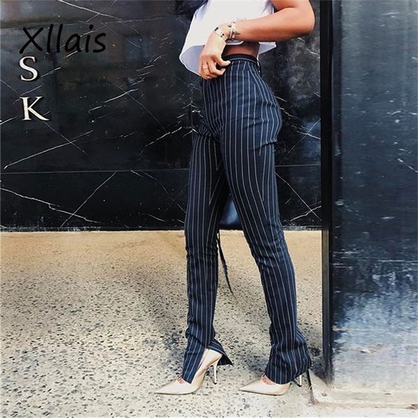 xllais black and white striped pants office lady high waist pencil pants low slit legging slim casual elegant work wear lj201029, Black;white
xllais black and white striped pants office lady high waist pencil pants low slit legging slim casual elegant work wear lj201029, Black;white