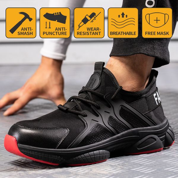 safety shoes anti-smashing anti-puncture construction sneaker lightweight breathable work shoes comfortable security protection, Black;brown
safety shoes anti-smashing anti-puncture construction sneaker lightweight breathable work shoes comfortable security protection, Black;brown