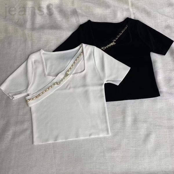 women's knits & tees designer 2022 spring and summer women's small fragrance temperament chain letter splicing diagonal shoulder d, White
women's knits & tees designer 2022 spring and summer women's small fragrance temperament chain letter splicing diagonal shoulder d, White