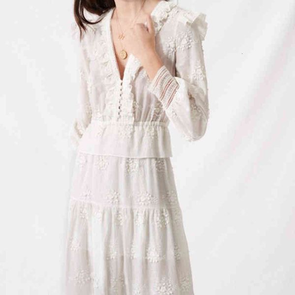 french elegant maje spring and summer lady court style embroidered ruffle v-neck dress, Black;gray
french elegant maje spring and summer lady court style embroidered ruffle v-neck dress, Black;gray