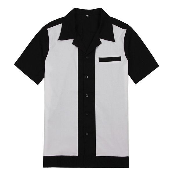 1950s rockabilly shirt men western cowboy short sleeve s colorblock pocket punk rave uniforms rolling rock male s xl 220606, White;black
1950s rockabilly shirt men western cowboy short sleeve s colorblock pocket punk rave uniforms rolling rock male s xl 220606, White;black
