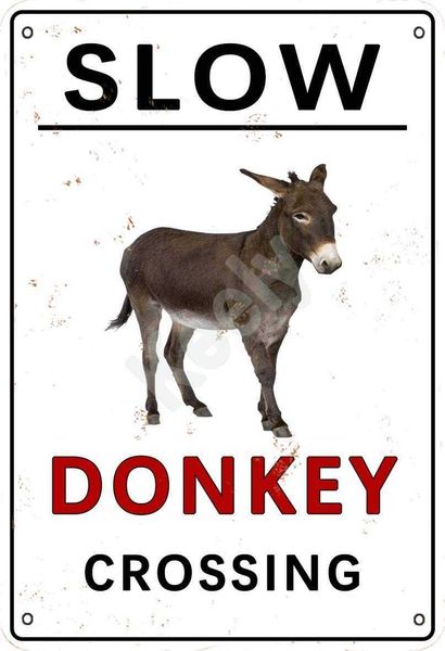 slow donkey crossing metal vintage tin sign wall decoration 12x8 inches for cafe bars restaurants pubs man cave decorative
slow donkey crossing metal vintage tin sign wall decoration 12x8 inches for cafe bars restaurants pubs man cave decorative