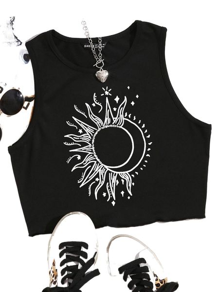 moon and sun print tank n1oe#, White
moon and sun print tank n1oe#, White