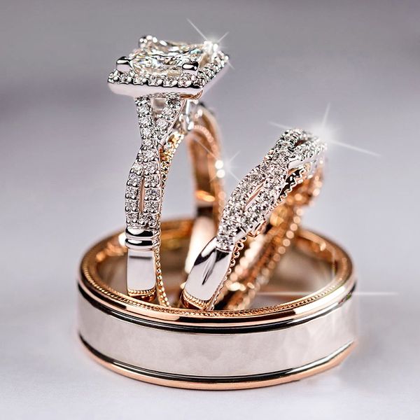 rose gold zircon wedding rings sets for him and her women men couple rings aaa cz romantic female engagement, Slivery;golden
rose gold zircon wedding rings sets for him and her women men couple rings aaa cz romantic female engagement, Slivery;golden
