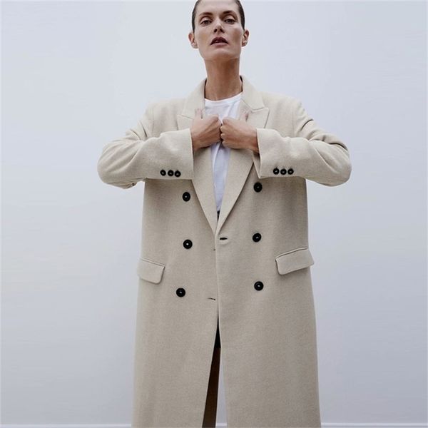 autumn winter women za woolen coat turn down collar double breasted long wool coat camel women warm coat casaco feminino 201221, Black
autumn winter women za woolen coat turn down collar double breasted long wool coat camel women warm coat casaco feminino 201221, Black