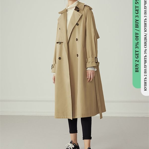 fsle 100% cotton khaki long coat autumn winter turn down collar women clothes causal full sleeve belt trench 220715, Tan;black
fsle 100% cotton khaki long coat autumn winter turn down collar women clothes causal full sleeve belt trench 220715, Tan;black