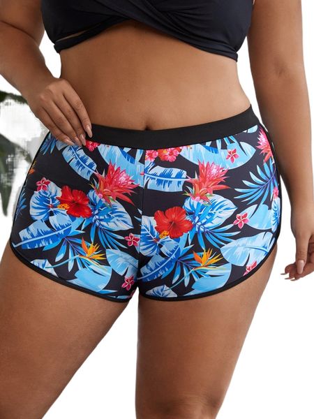 plus tropical print bikini bottom 109q#, Black
plus tropical print bikini bottom 109q#, Black