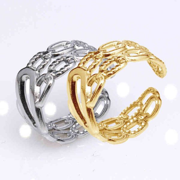 rings hollow out double ring cool wind niche titanium steel female opening adjustable stainless, Silver
rings hollow out double ring cool wind niche titanium steel female opening adjustable stainless, Silver