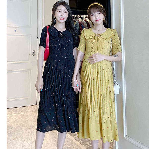 maternity clothes summer sweet peter pan collar short sleeve pregnancy floral chiffon dress pregnant women pleated maxi dresses g220418, White
maternity clothes summer sweet peter pan collar short sleeve pregnancy floral chiffon dress pregnant women pleated maxi dresses g220418, White