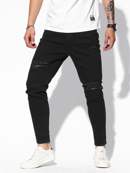 men ripped slant pocket skinny jeans x74j#, Blue 
men ripped slant pocket skinny jeans x74j#, Blue