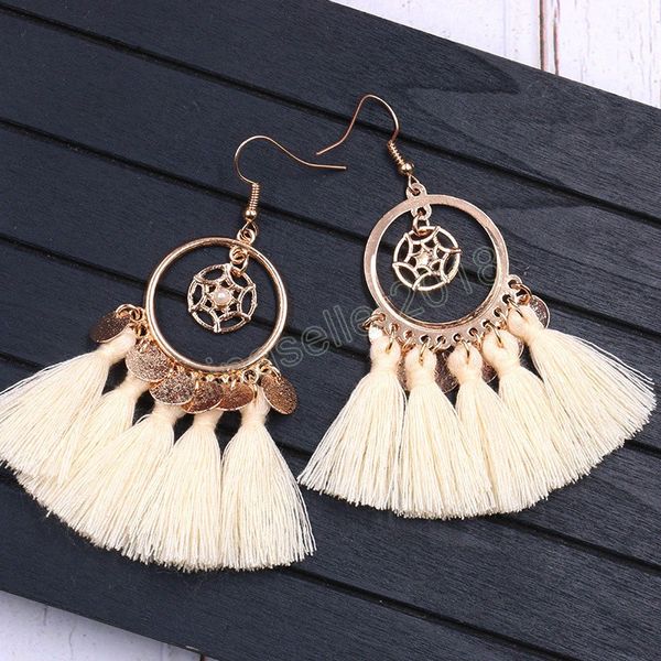 bohemian white fringe handmade earrings for women metal hollow round sequins tassel dangle earings fashion jewelry, Silver
bohemian white fringe handmade earrings for women metal hollow round sequins tassel dangle earings fashion jewelry, Silver