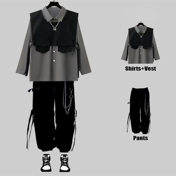houzhou techwear men s sets black cargo pants shirt kit long sleeve shirts korean streetwear hip hop harajuku spring 220708, Gray
houzhou techwear men s sets black cargo pants shirt kit long sleeve shirts korean streetwear hip hop harajuku spring 220708, Gray