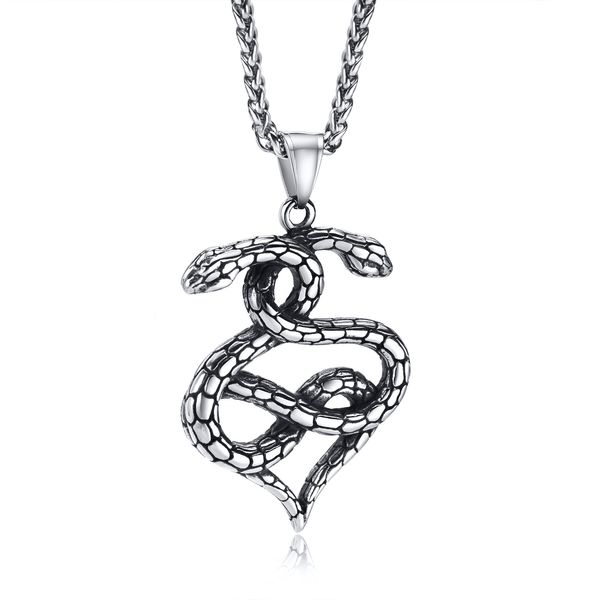 gothic double snake wrap necklace pendant vintage religious stainless steel sweater necklace hip hop punk jewelry, Silver
gothic double snake wrap necklace pendant vintage religious stainless steel sweater necklace hip hop punk jewelry, Silver