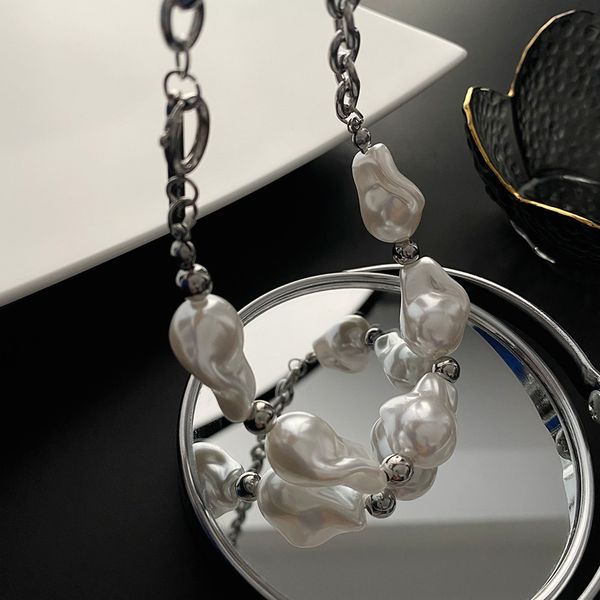 exaggerated baroque special-shaped large pearl chain stitching necklace wind niche design necklace trendy women, Silver
exaggerated baroque special-shaped large pearl chain stitching necklace wind niche design necklace trendy women, Silver