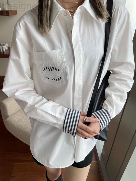 women's polos designer spring single breasted suit collar chest letter embroidered shirt temperament foreign style loose and versatile, White
women's polos designer spring single breasted suit collar chest letter embroidered shirt temperament foreign style loose and versatile, White