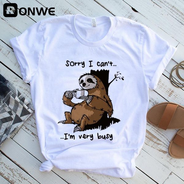 sorry i cant im very womens t-shirt busy sloth funny women girl vintage female harajuku clothing streetwear drop ship, White
sorry i cant im very womens t-shirt busy sloth funny women girl vintage female harajuku clothing streetwear drop ship, White