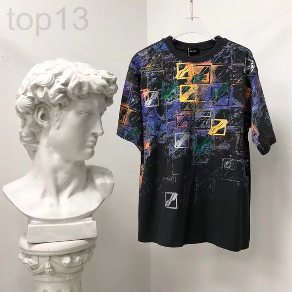 women's t-shirt designer chaopai 22 early spring new design sense of minority and versatile fashion graffiti color gradient men's, White
women's t-shirt designer chaopai 22 early spring new design sense of minority and versatile fashion graffiti color gradient men's, White