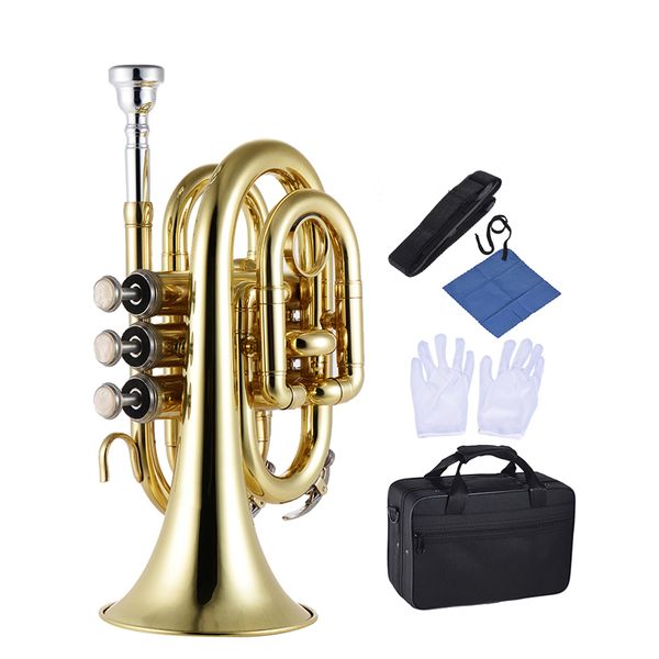 professional pocket trumpet tone flat b bb brass wind instrument with mouthpiece gloves cloth brush hard case
professional pocket trumpet tone flat b bb brass wind instrument with mouthpiece gloves cloth brush hard case