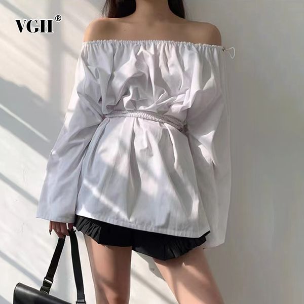 casual solid shirts for women slash neck long sleeve sashes slim drawstring straight blouses female spring fashion 210507, White
casual solid shirts for women slash neck long sleeve sashes slim drawstring straight blouses female spring fashion 210507, White