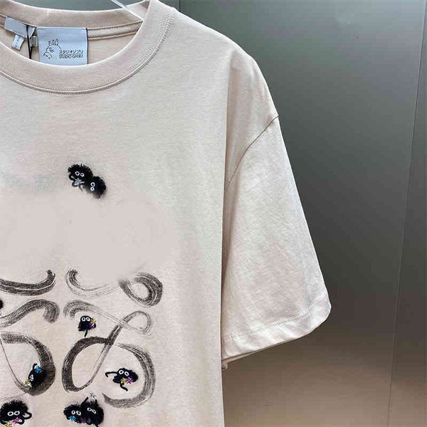 women's t-shirt chihiro t-shirt short sleeve luojia ink printing small coal all three-dimensional emroidery ash elf lovers, White
women's t-shirt chihiro t-shirt short sleeve luojia ink printing small coal all three-dimensional emroidery ash elf lovers, White