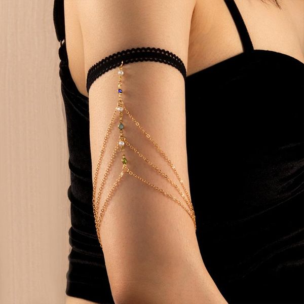 charm bracelets bohemian pearls butterfly heart upper arm bracelet metal black lace tassel pendants for women, Golden;silver
charm bracelets bohemian pearls butterfly heart upper arm bracelet metal black lace tassel pendants for women, Golden;silver