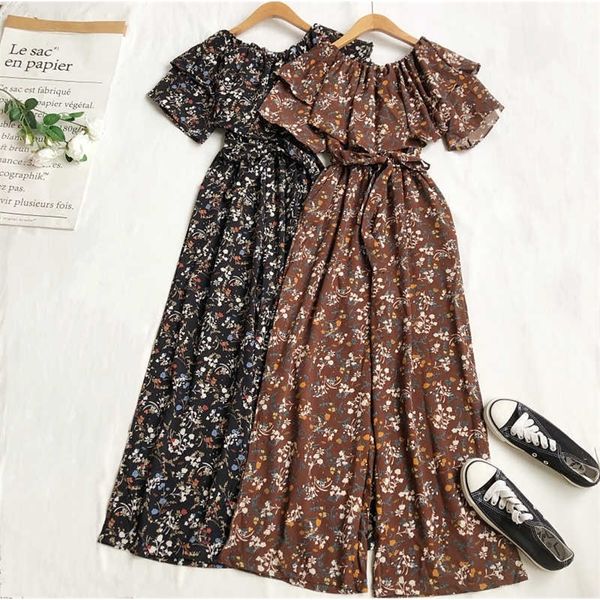 summer style retro one-neck floral print short-sleeved high-waist loose straight wide-leg jumpsuit women 210709, Black;white
summer style retro one-neck floral print short-sleeved high-waist loose straight wide-leg jumpsuit women 210709, Black;white