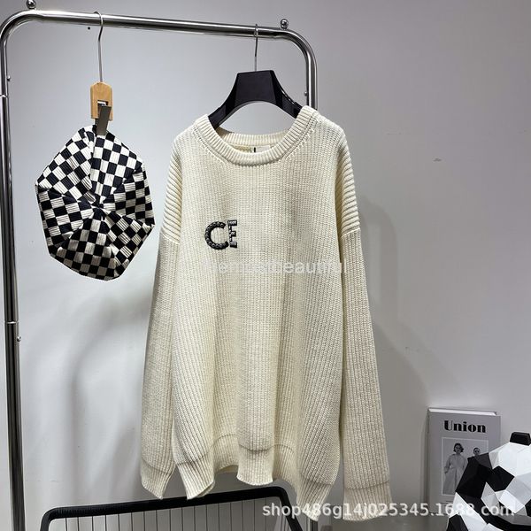 women's knits & tees autumn and winter ce letter fashion versatile loose pullover long sleeve sweater men's women's casual to, White
women's knits & tees autumn and winter ce letter fashion versatile loose pullover long sleeve sweater men's women's casual to, White