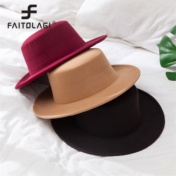 flat fedoras for women solid color imitation woolen jazz cap elegant british wide brim ladies caps bowler hats fedora 220810, Blue;gray
flat fedoras for women solid color imitation woolen jazz cap elegant british wide brim ladies caps bowler hats fedora 220810, Blue;gray