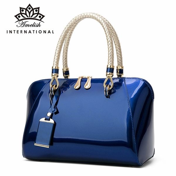 amelish women s bag solid color patent leather boston bags luxury designer female shoulder handbag simple party 220810
amelish women s bag solid color patent leather boston bags luxury designer female shoulder handbag simple party 220810
