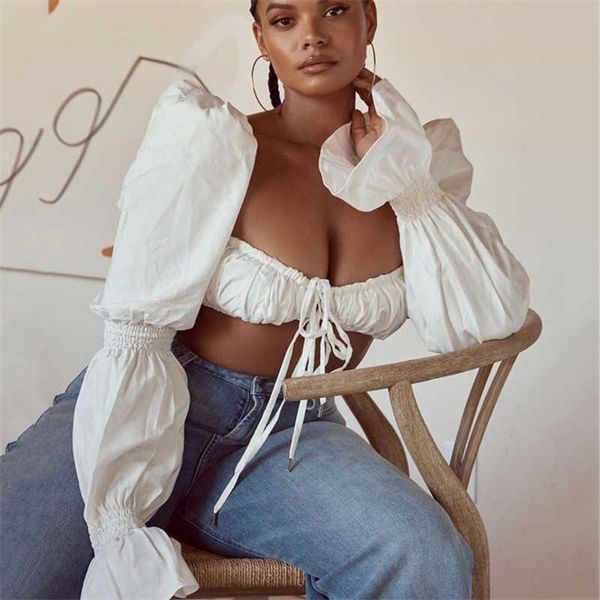 deat women pleated lantern sleeve lace up open navel strapless shirt solid color short fashion spring summer 11b600 210709, White
deat women pleated lantern sleeve lace up open navel strapless shirt solid color short fashion spring summer 11b600 210709, White