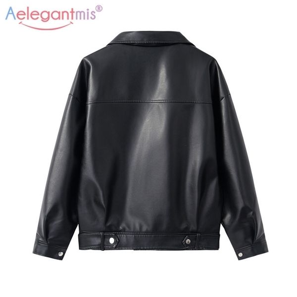 aelegantmis loose pu faux leather jacket women classic moto biker jacket autumn winter lady basic coat plus size outerwear lj201127, Black
aelegantmis loose pu faux leather jacket women classic moto biker jacket autumn winter lady basic coat plus size outerwear lj201127, Black