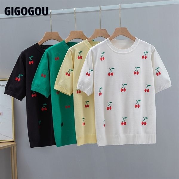 gigogou cherry embroidery summer women t-shirt fashion basic loose short sleeve t shirt oversized female casual tee shirt 220427, White
gigogou cherry embroidery summer women t-shirt fashion basic loose short sleeve t shirt oversized female casual tee shirt 220427, White