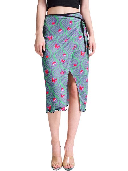 butterfly & checkered print skirt x0a3#, Black
butterfly & checkered print skirt x0a3#, Black