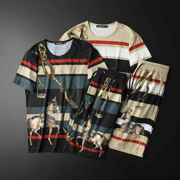 men's clothing brand short sleeve t-shirt men's summer thin sports leisure suit loose fat 5-point shorts, White;black
men's clothing brand short sleeve t-shirt men's summer thin sports leisure suit loose fat 5-point shorts, White;black