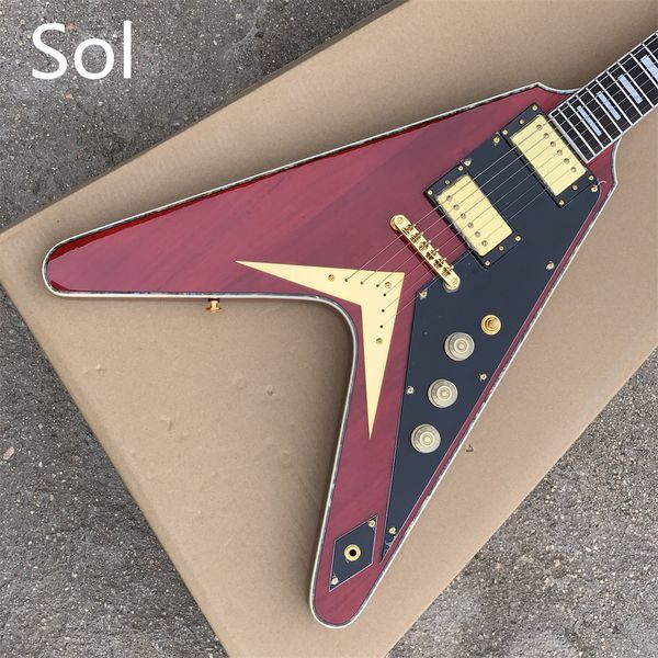 in stock chinese electric guitar flame maple red color flying v style gold hardware immediate delivery
in stock chinese electric guitar flame maple red color flying v style gold hardware immediate delivery