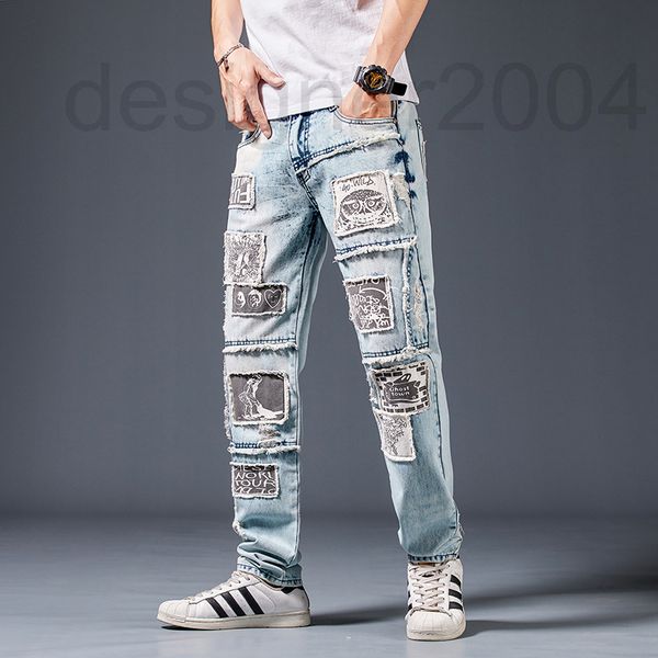 men's jeans designer fashion brand large patch straight jeans men's personality street fashion stitching loose beggar long pants d, Blue
men's jeans designer fashion brand large patch straight jeans men's personality street fashion stitching loose beggar long pants d, Blue