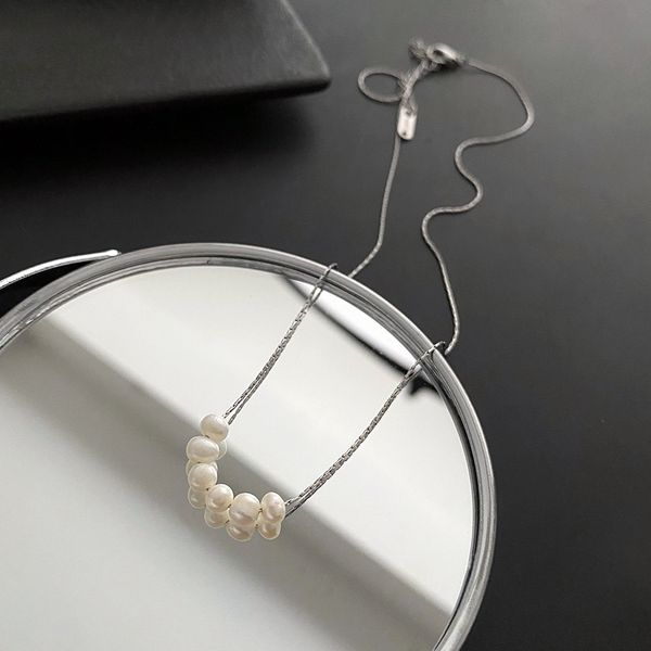 s3108 natural freshwater pearl titanium steel necklace for women pearls beaded choker necklaces, Silver
s3108 natural freshwater pearl titanium steel necklace for women pearls beaded choker necklaces, Silver