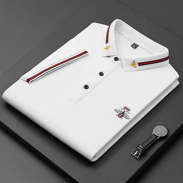 autumn knitted polo lapel shirt short sleeve sweater stripe contrast color tide brand large size sweater half sleeve handsome oilq, White;black
autumn knitted polo lapel shirt short sleeve sweater stripe contrast color tide brand large size sweater half sleeve handsome oilq, White;black