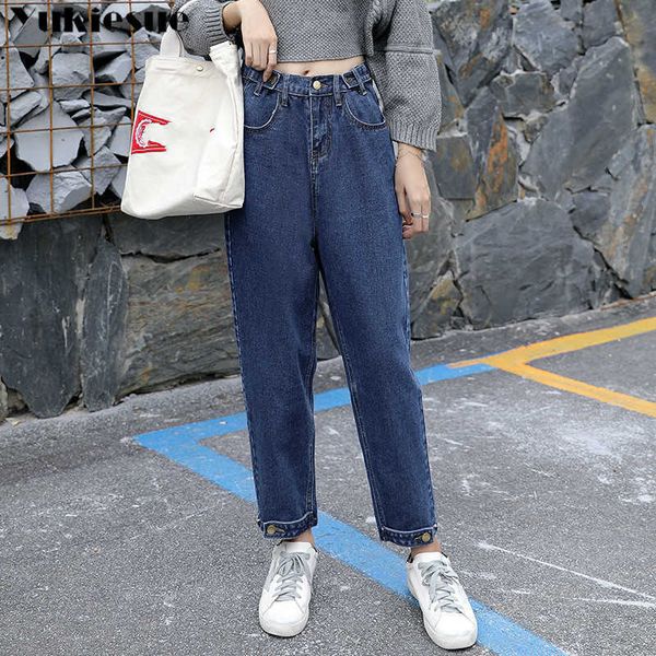 vintage ladies boyfriend jeans for women mom high waisted blue casual rippped harem trousers korean streetwear denim pants 210608
vintage ladies boyfriend jeans for women mom high waisted blue casual rippped harem trousers korean streetwear denim pants 210608