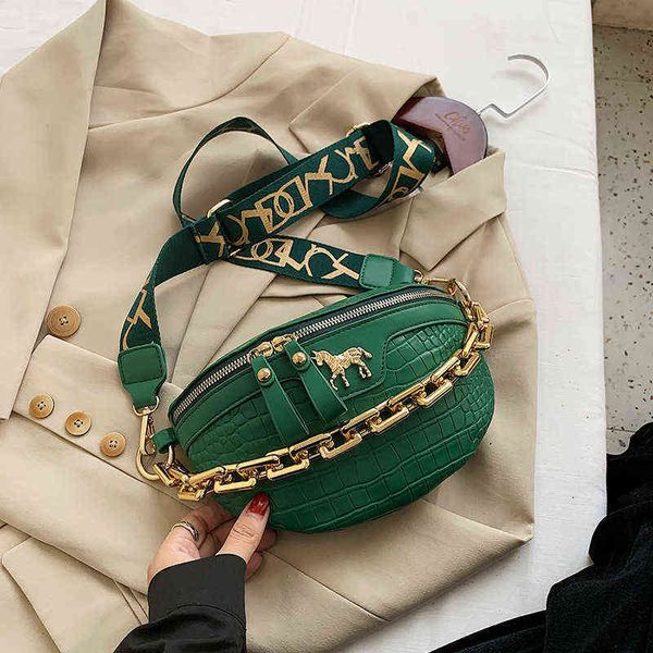 chain small waist bag women's new fashion versatile ins messenger chest bag waist bag 220628