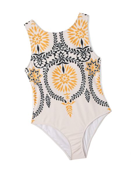 plus floral print one piece swimsuit y7xa#, White;black
