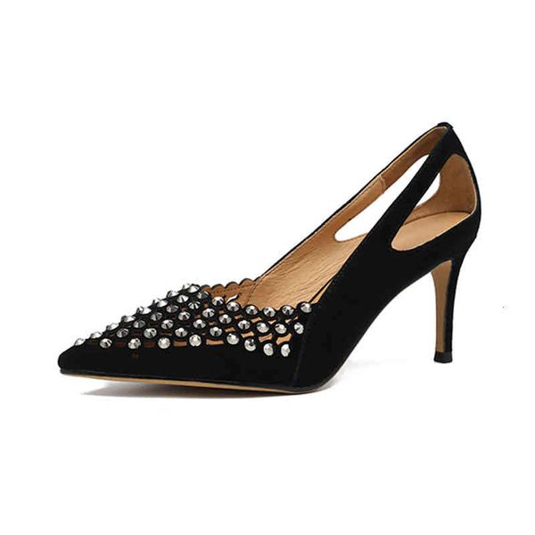 dress shoes summer women's shoes pointed thin heels sheep suede hollow fashion cool single women mgtl, Black
dress shoes summer women's shoes pointed thin heels sheep suede hollow fashion cool single women mgtl, Black