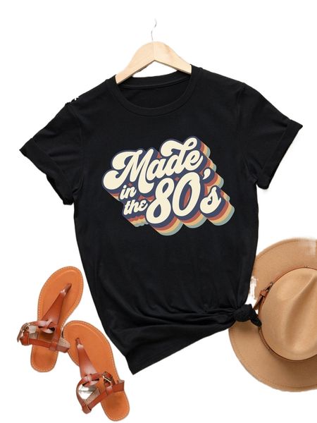 plus slogan graphic tee e8cp#, Black