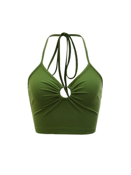 ring linked tie backless halter i8u5#, White