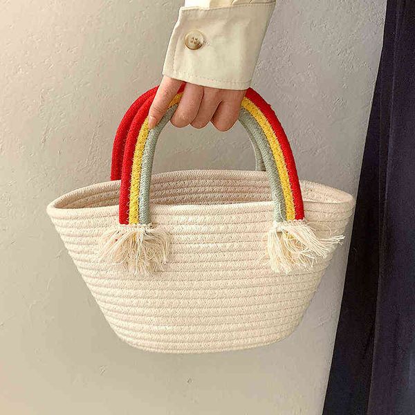 2022 summer new rainbow handle straw bag for women ladies hand-woven cotton thread tote female travel beach vacation handbag
2022 summer new rainbow handle straw bag for women ladies hand-woven cotton thread tote female travel beach vacation handbag